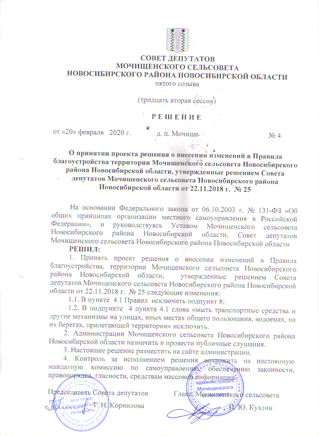 Проект решения совета депутатов
